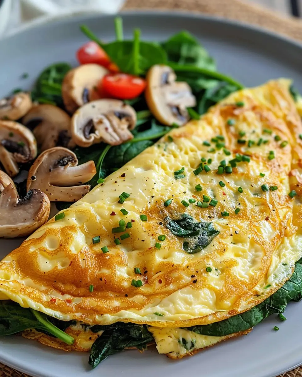 Spinach and Mushroom Omelette: A Healthy, Quick Breakfast Delight