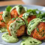 Salmon Balls with Creamy Avocado Sauce