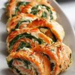 Spinach & Feta Stuffed Salmon Pinwheels