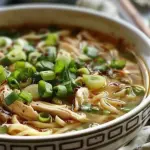 Aromatic Ginger Scallion Chicken Noodle Soup