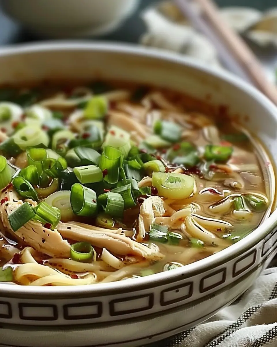 Aromatic Ginger Scallion Chicken Noodle Soup: Comfort in Every Bowl