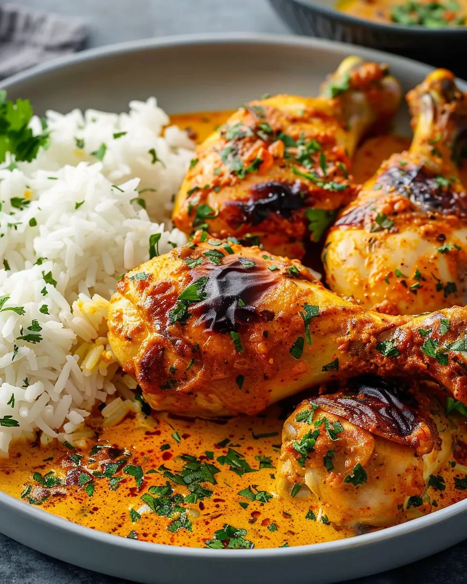 Creamy Paprika Chicken Drumsticks: Easy Comfort with Steamed Rice