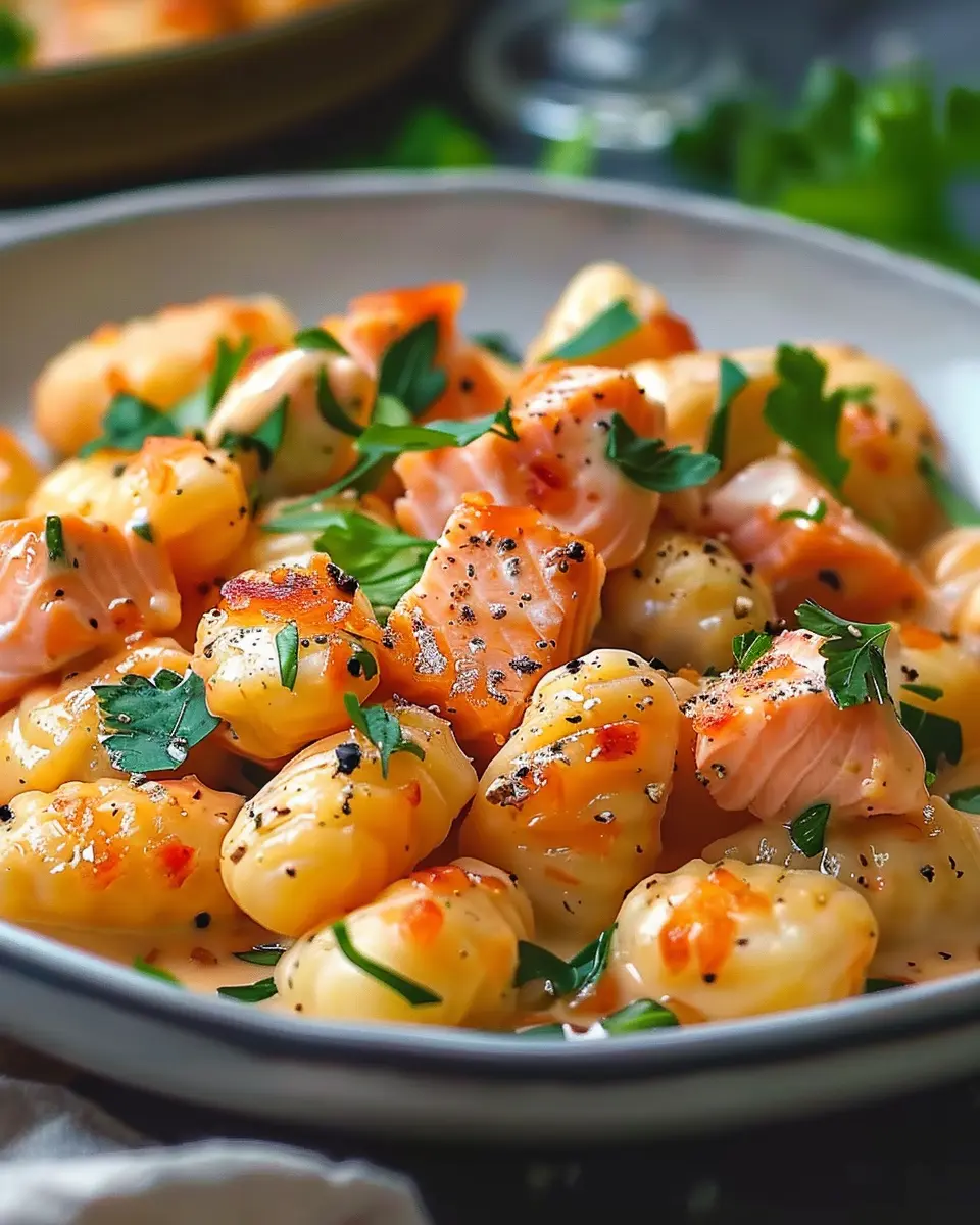 Juicy Smoked Salmon Gnocchi with Turkey Bacon: A Cozy Delight