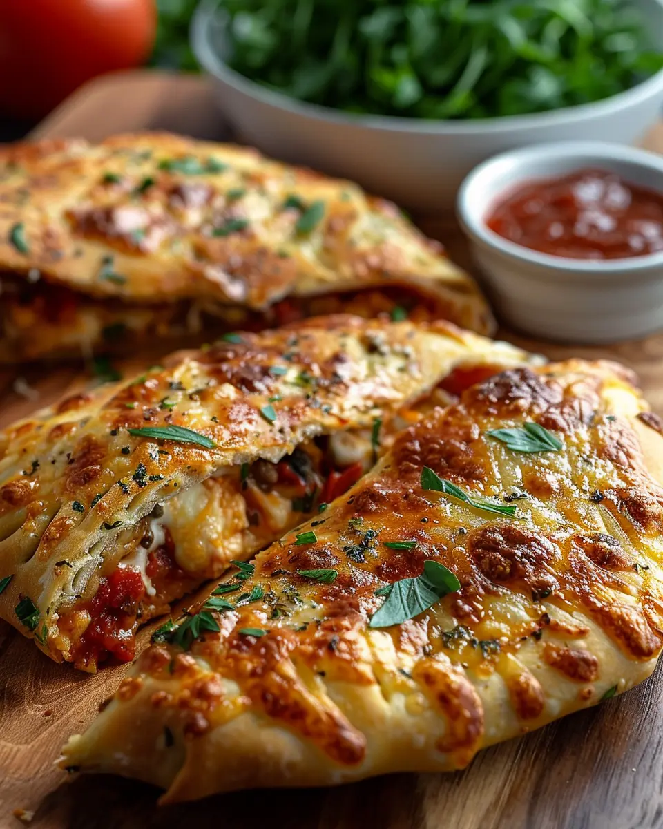 High-Protein Keto Calzone with Turkey Bacon and Chicken Ham Delight