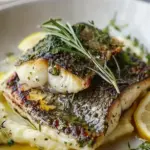 Grilled Sea Bass with Herb Butter