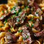 One-Pot Creamy Spicy Garlic Butter Steak & Pasta