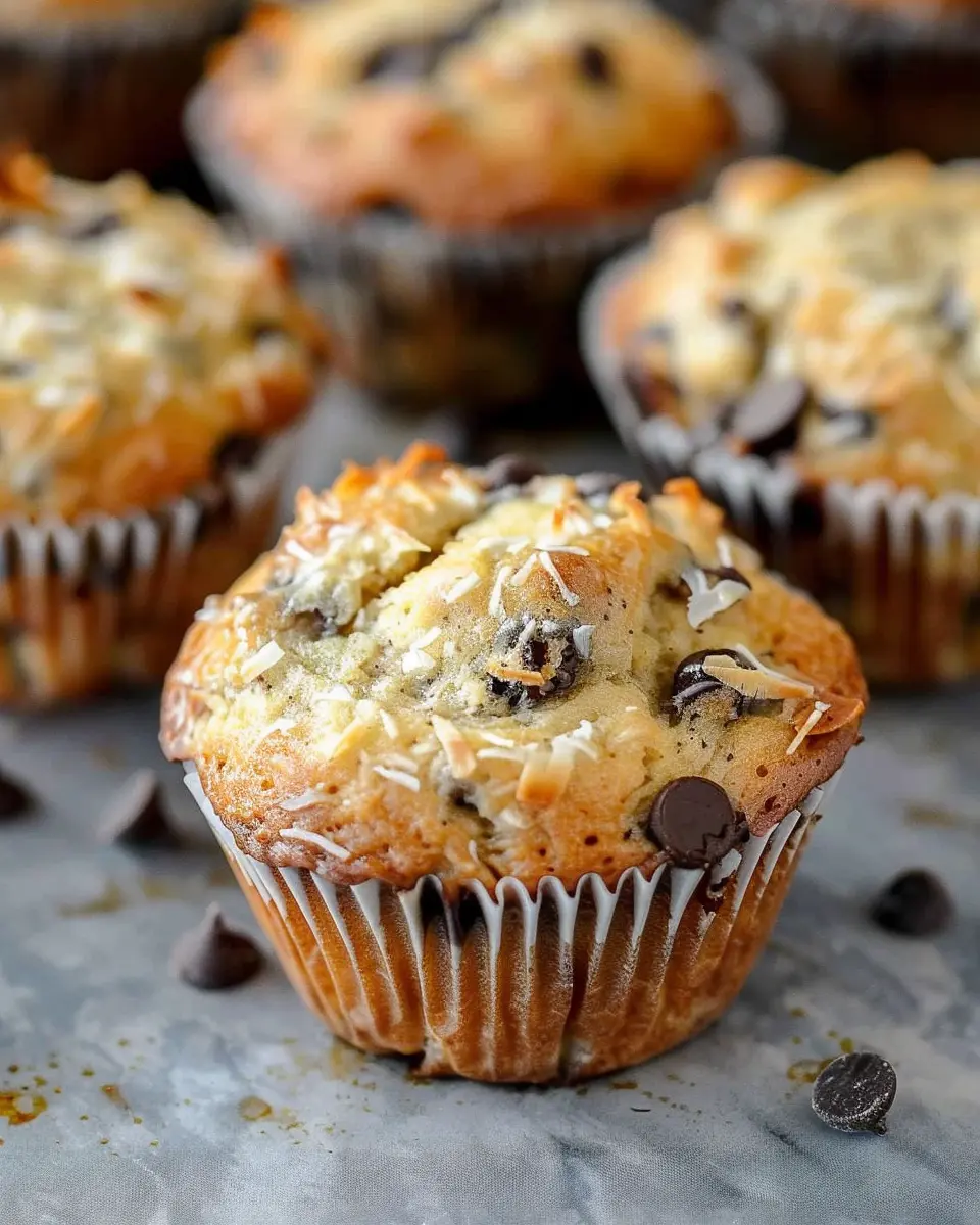 Sourdough Banana Coconut Chocolate Chip Muffins Made Easy at Home