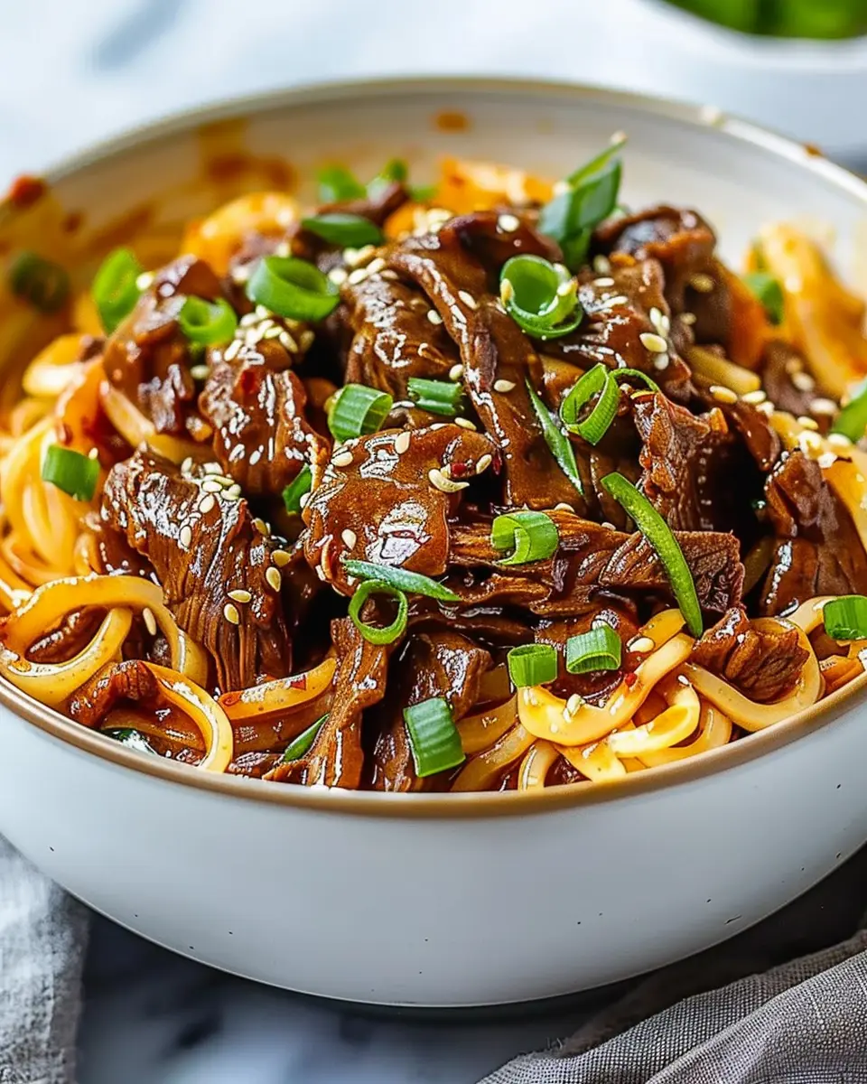 Slow Cooker Korean Beef Noodles: Easy Comfort Food Delight