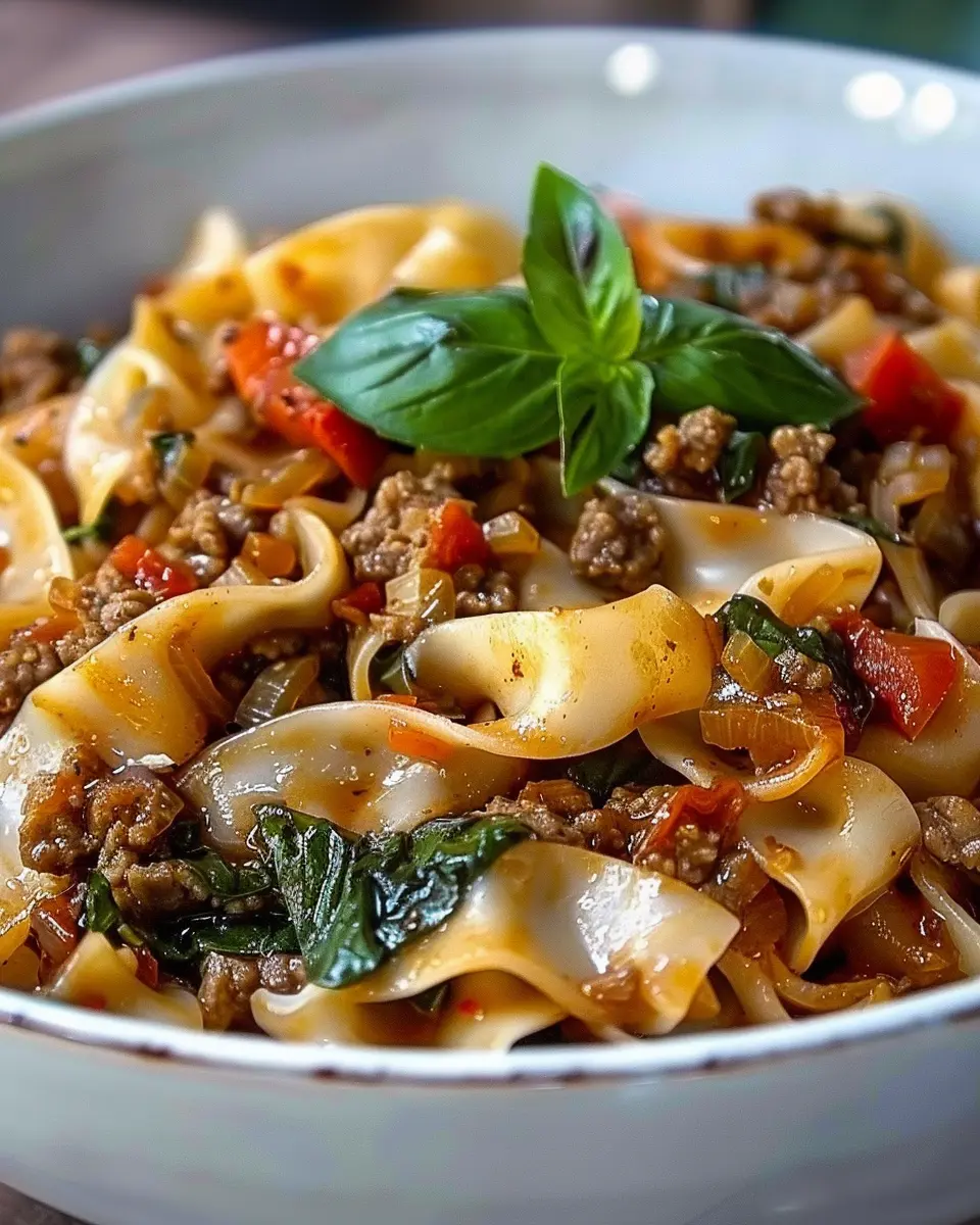 Italian Drunken Noodles with Turkey Bacon: A Flavorful Twist