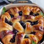 Blueberry Cream Cheese Croissant Casserole